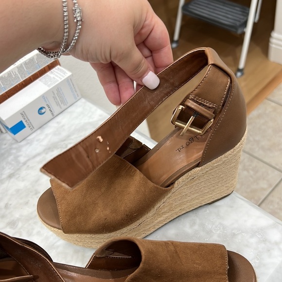 Brown Ankle Strap Wedges - Picture 6 of 11